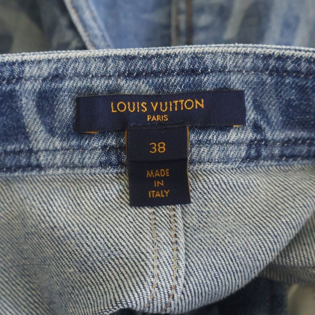 Louis Vuitton Monogram Front Zip Denim Skirt Indigo — view 5