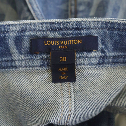Louis Vuitton Monogram Front Zip Denim Skirt Indigo — view 5