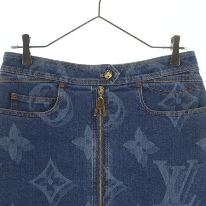 Louis Vuitton Monogram Front Zip Denim Skirt Indigo — view 3