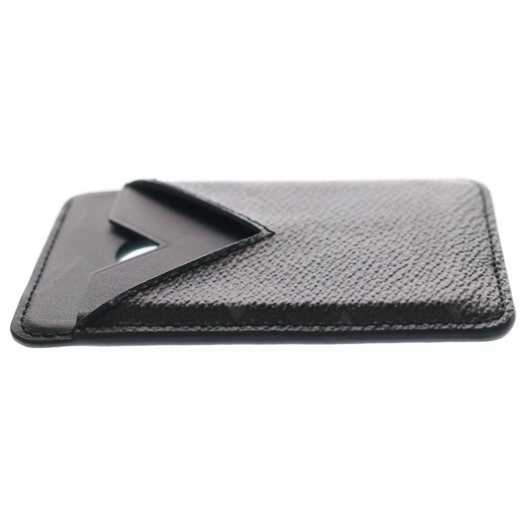 Louis Vuitton Monogram Eclipse Card Holder Magnet Case Black Leather — view 4