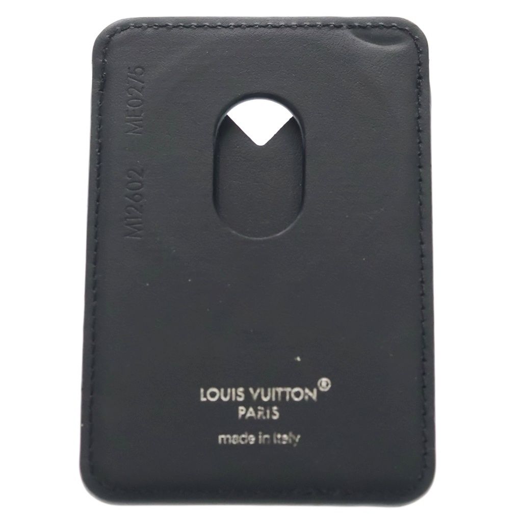 Louis Vuitton Monogram Eclipse Card Holder Magnet Case Black Leather — view 2
