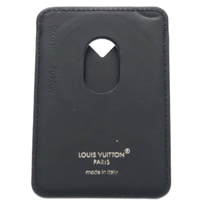 Louis Vuitton Monogram Eclipse Card Holder Magnet Case Black Leather — view 2