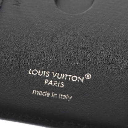 Louis Vuitton Monogram Eclipse Card Holder Magnet Case Black Leather — view 5