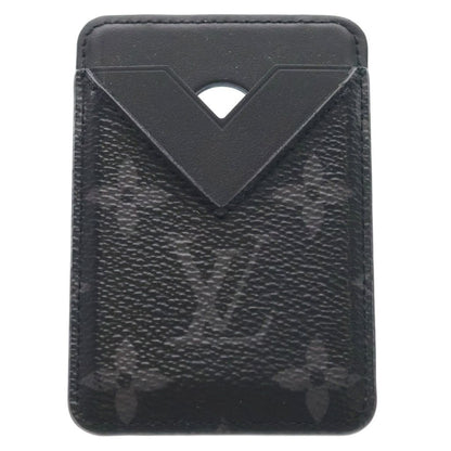 Louis Vuitton Monogram Eclipse Card Holder Magnet Case Black Leather