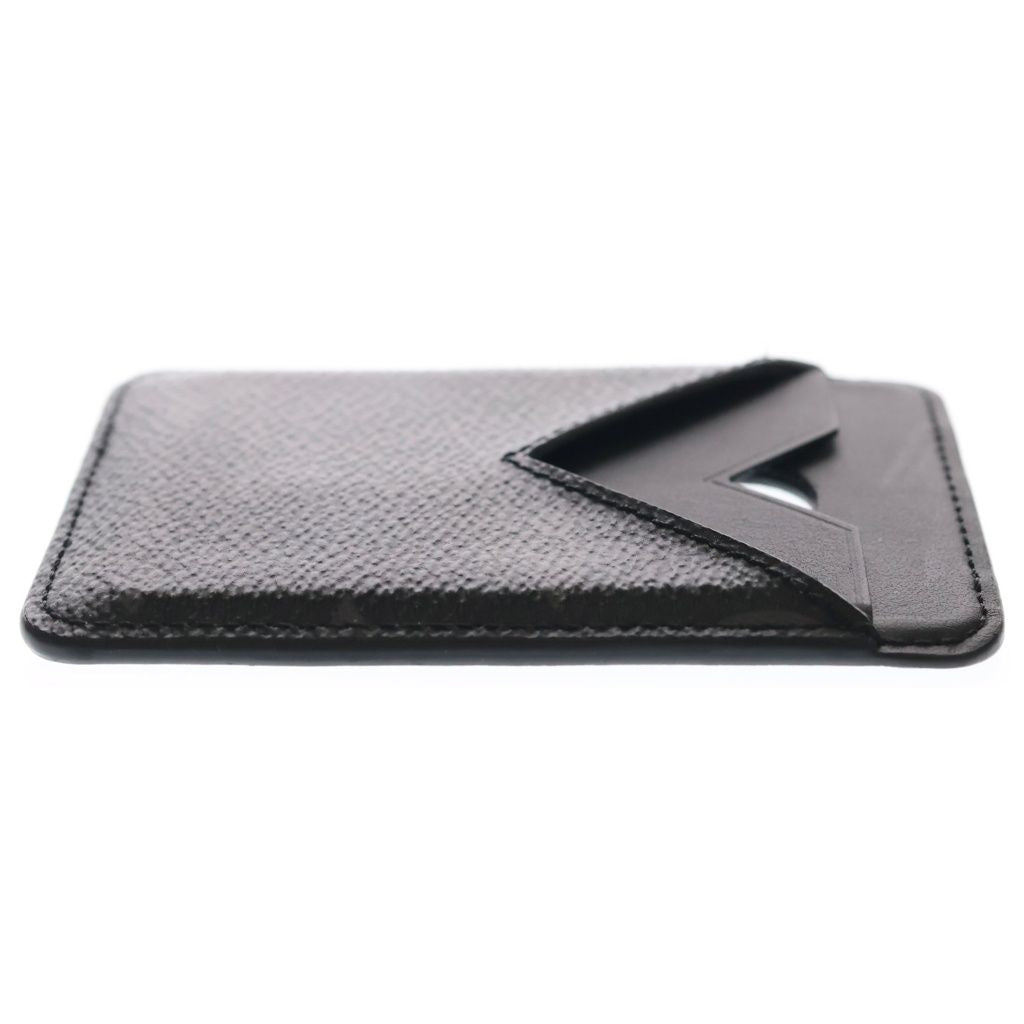 Louis Vuitton Monogram Eclipse Card Holder Magnet Case Black Leather — view 3