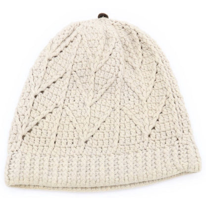 Chrome Hearts Cashmere Beanie with Cross Patch Knit Hat Ivory Black — view 2