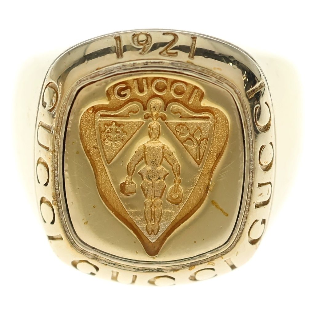 Gucci Signet Ring Coat of Arms Gray Gold — view 4