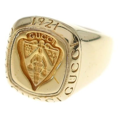 Gucci Signet Ring Coat of Arms Gray Gold