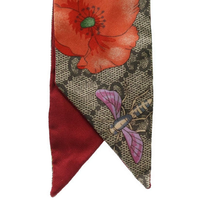 Gucci GG All Over Pattern Silk Scarf Brown — view 3