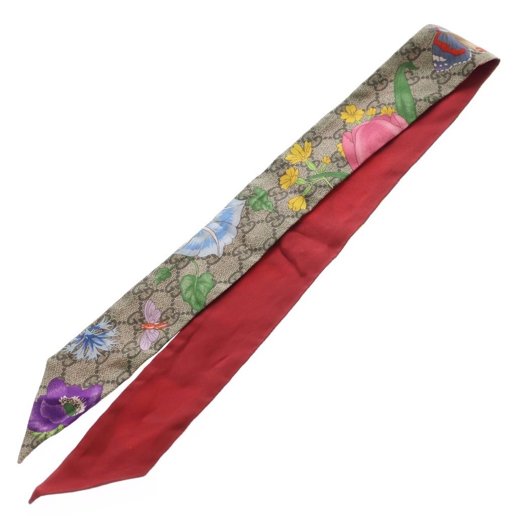 Gucci GG All Over Pattern Silk Scarf Brown — view 5