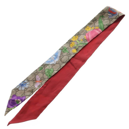 Gucci GG All Over Pattern Silk Scarf Brown — view 5