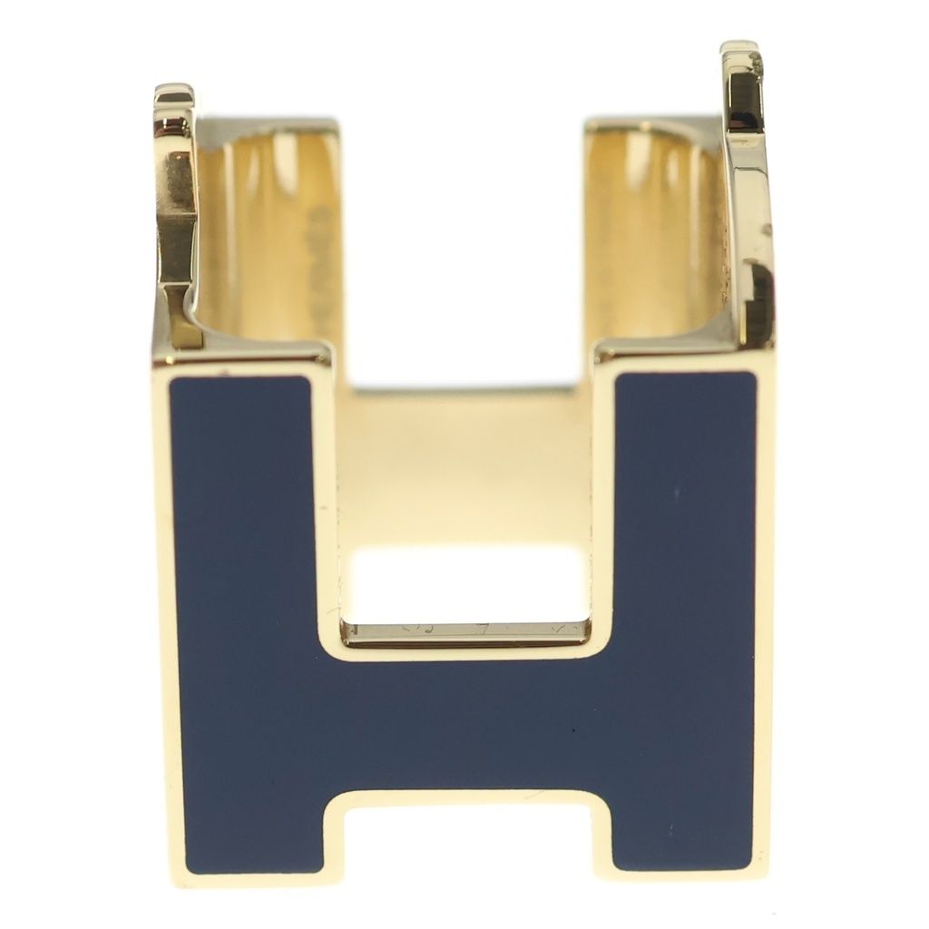 Hermes Scarf Ring Cheval Permanent Brass Blue Marine Halzan — view 3