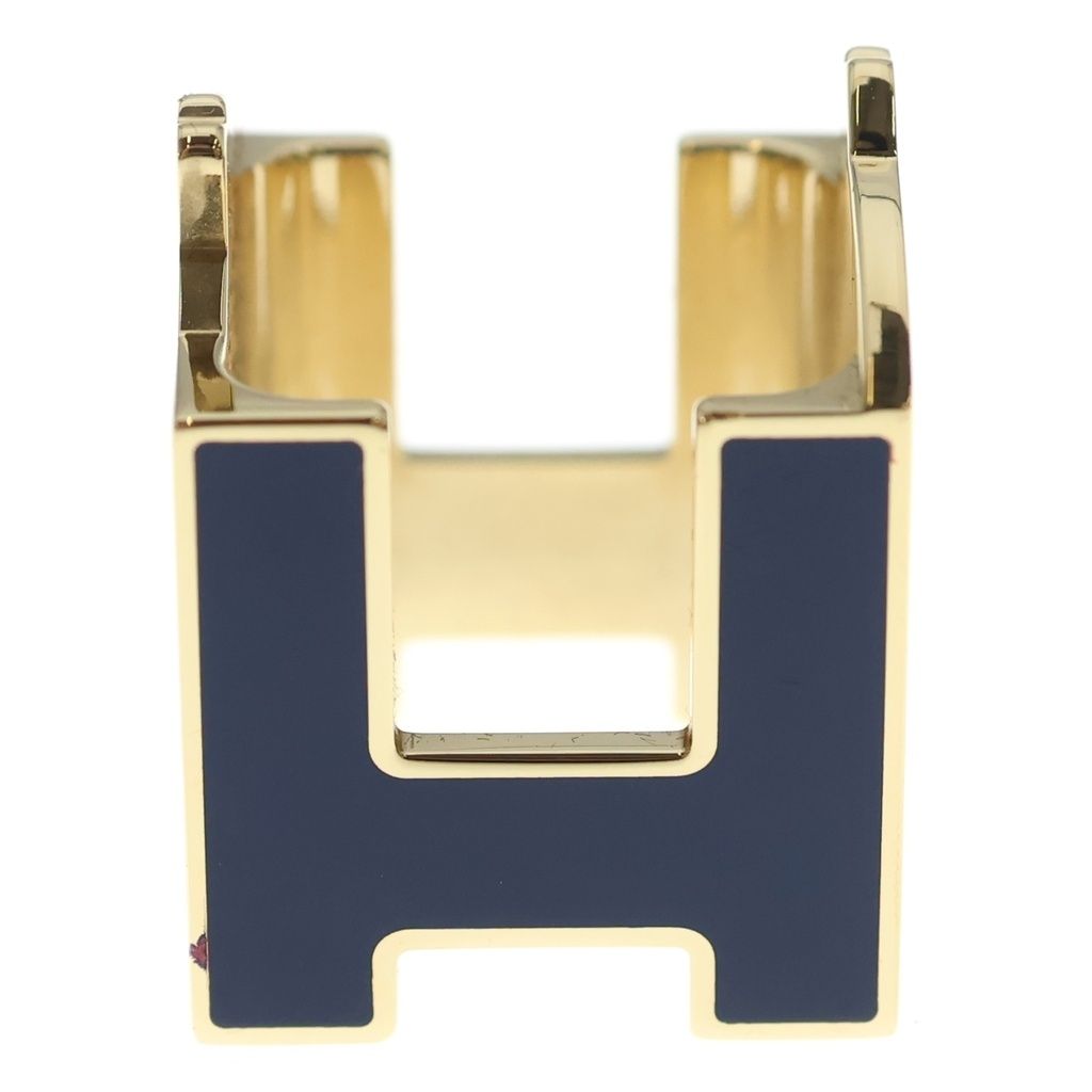 Hermes Scarf Ring Cheval Permanent Brass Blue Marine Halzan — view 4