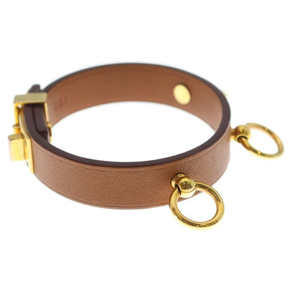 Hermes Mini Dog Anno Swift Leather Bracelet Gold Brown — view 3