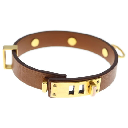 Hermes Mini Dog Anno Swift Leather Bracelet Gold Brown — view 5