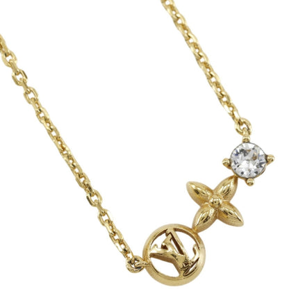 Louis Vuitton Necklace Petit LV Circle Monogram Flower Gold Plated