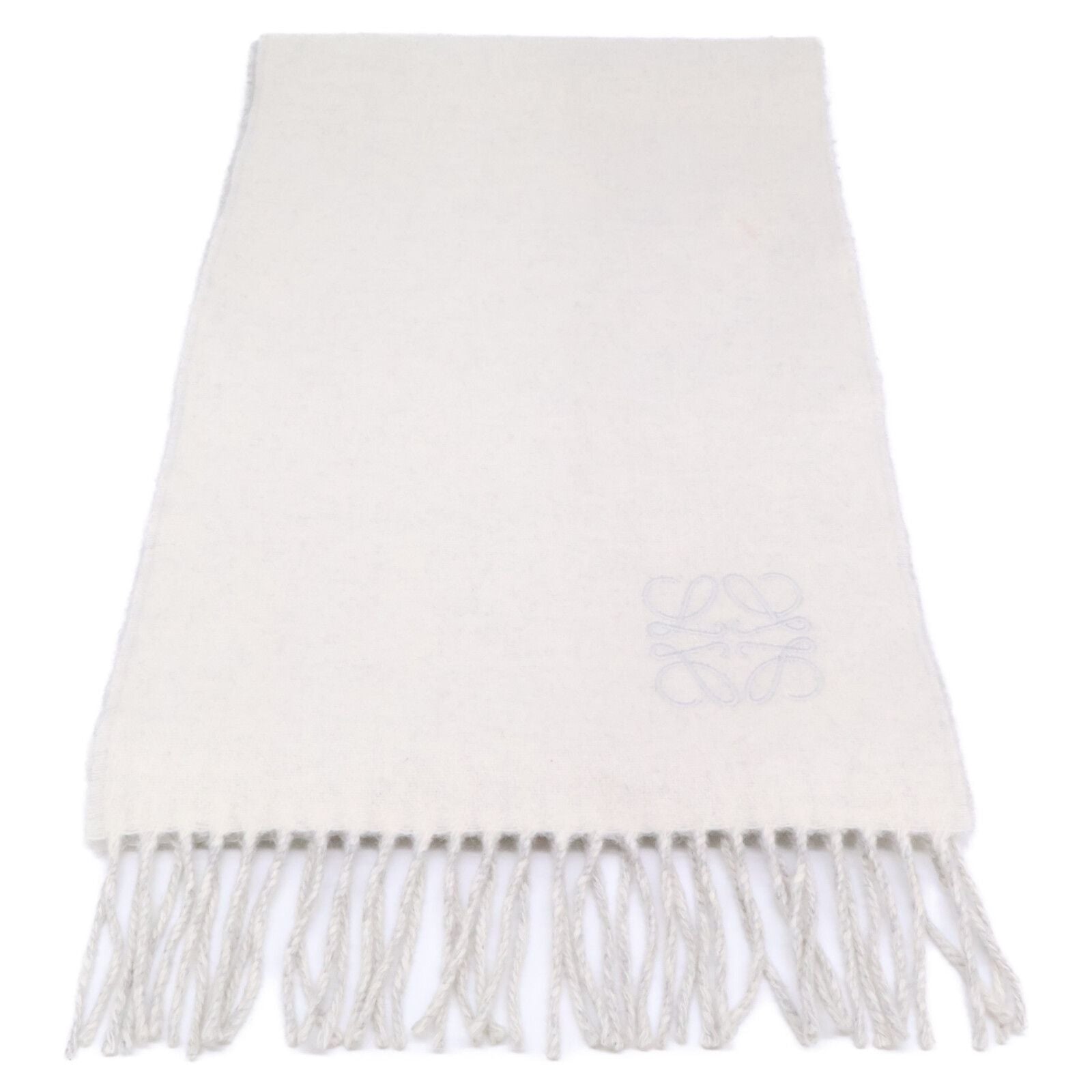 Loewe Anagram Wool Cashmere Reversible Fringe Scarf — view 2