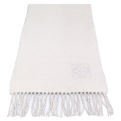 Loewe Anagram Wool Cashmere Reversible Fringe Scarf — view 2