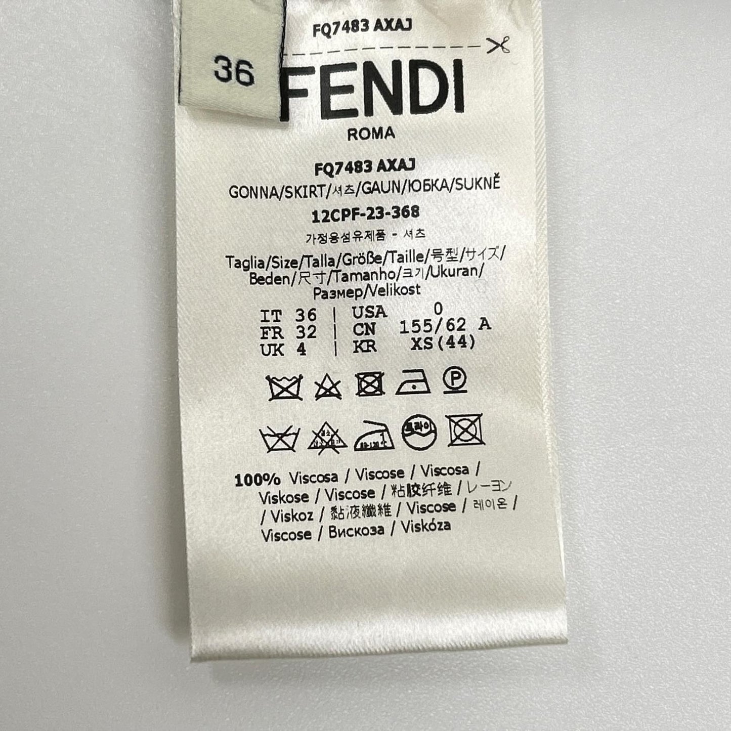 Fendi Light Gray Nylon Skirt 36 — view 4