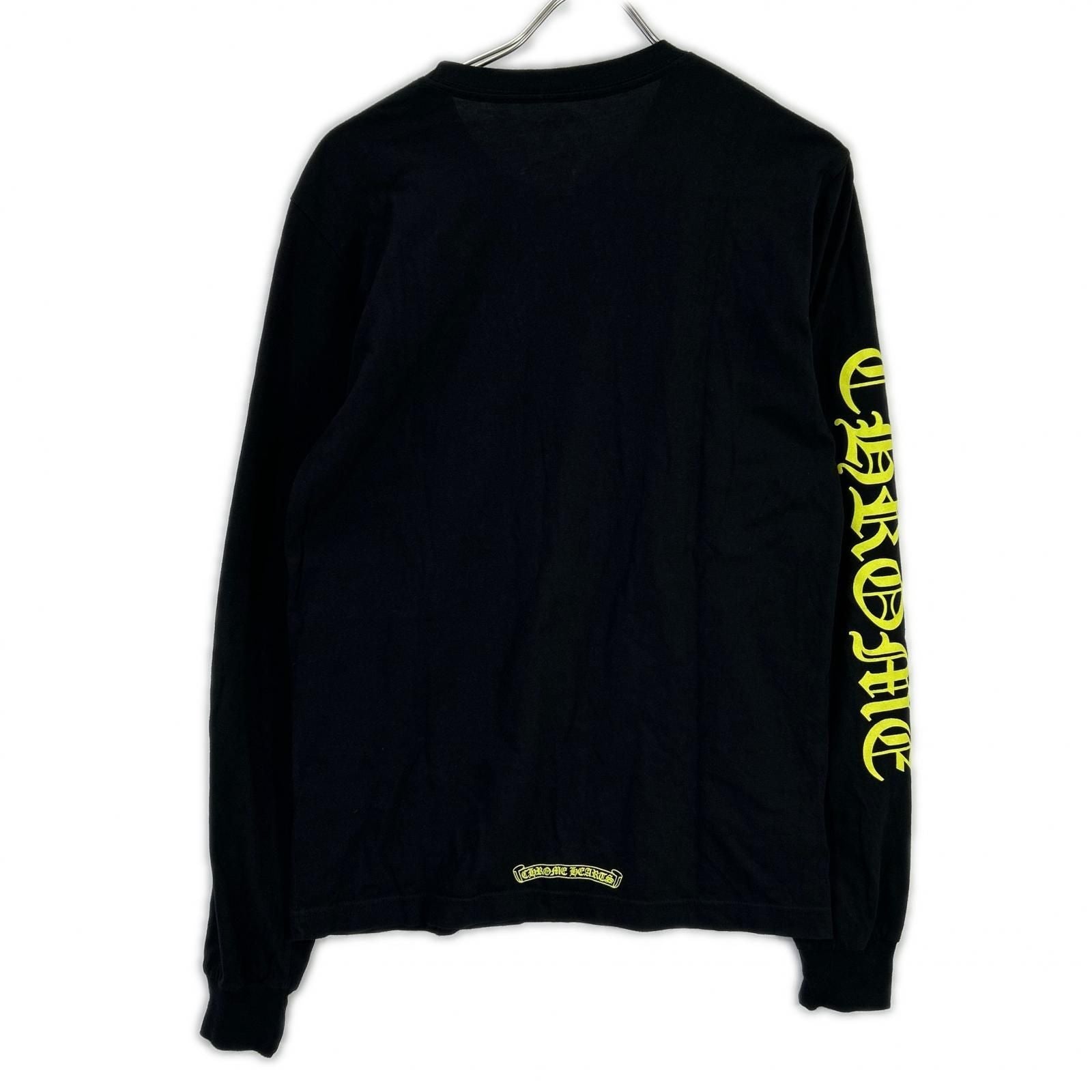 Chrome Hearts Black Yellow Neck Logo L S T-Shirt — view 2