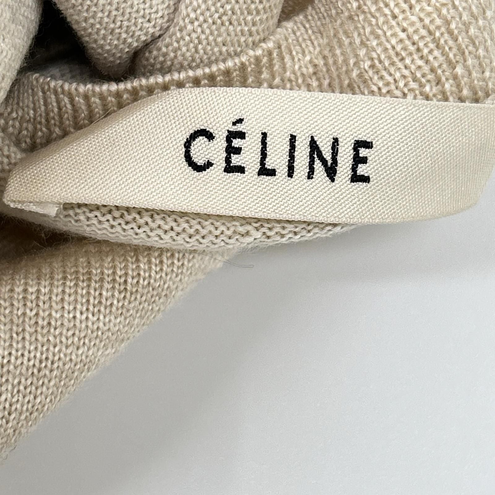 Celine Phoebe Beige Wool Silk Back Ribbon Pullover Knit Sweater — view 3