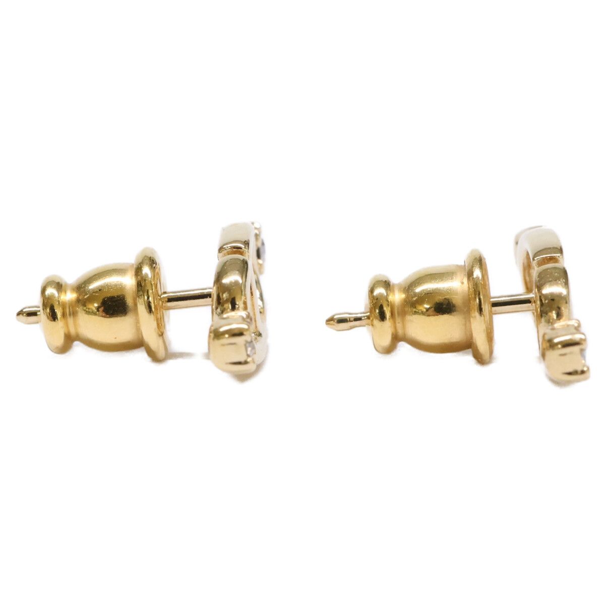 Dior CD Logo Rhinestone Stud Earring — view 4