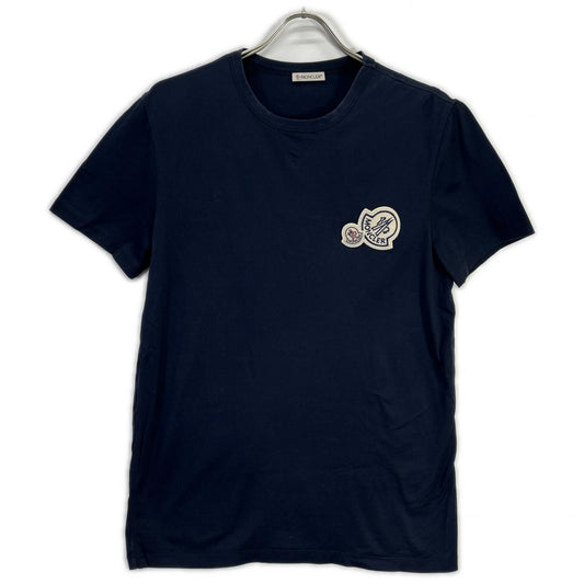 Moncler Navy Double Patch Maglia T-Shirt
