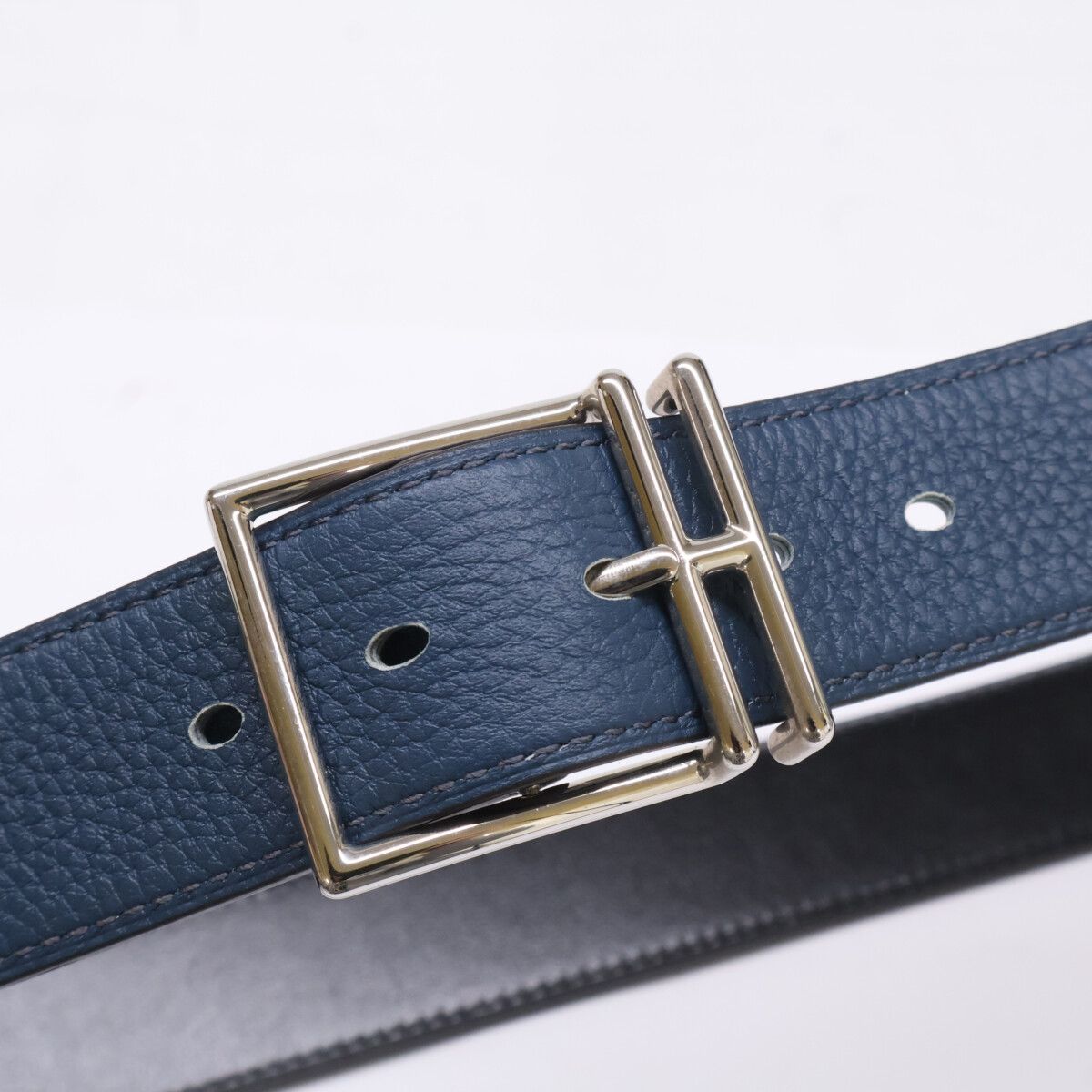 Hermes Nathan Calf Togo Reversible 95 Belt — view 9