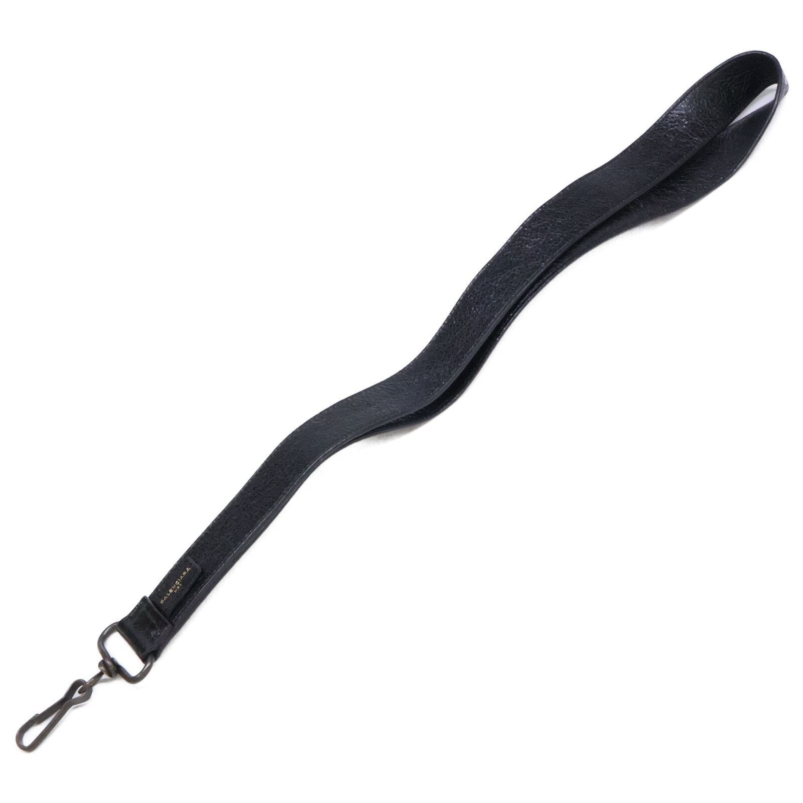 Balenciaga Logo Keyring Leather Lanyard Strap Key Holder — view 6