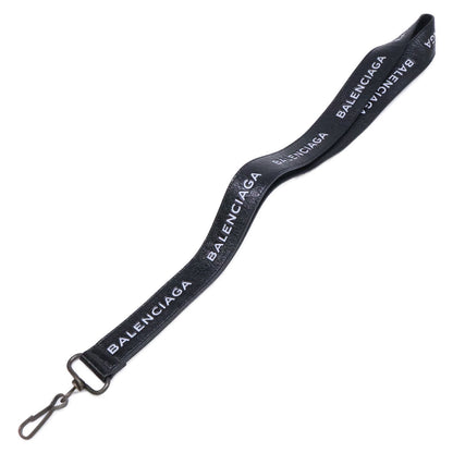 Balenciaga Logo Keyring Leather Lanyard Strap Key Holder