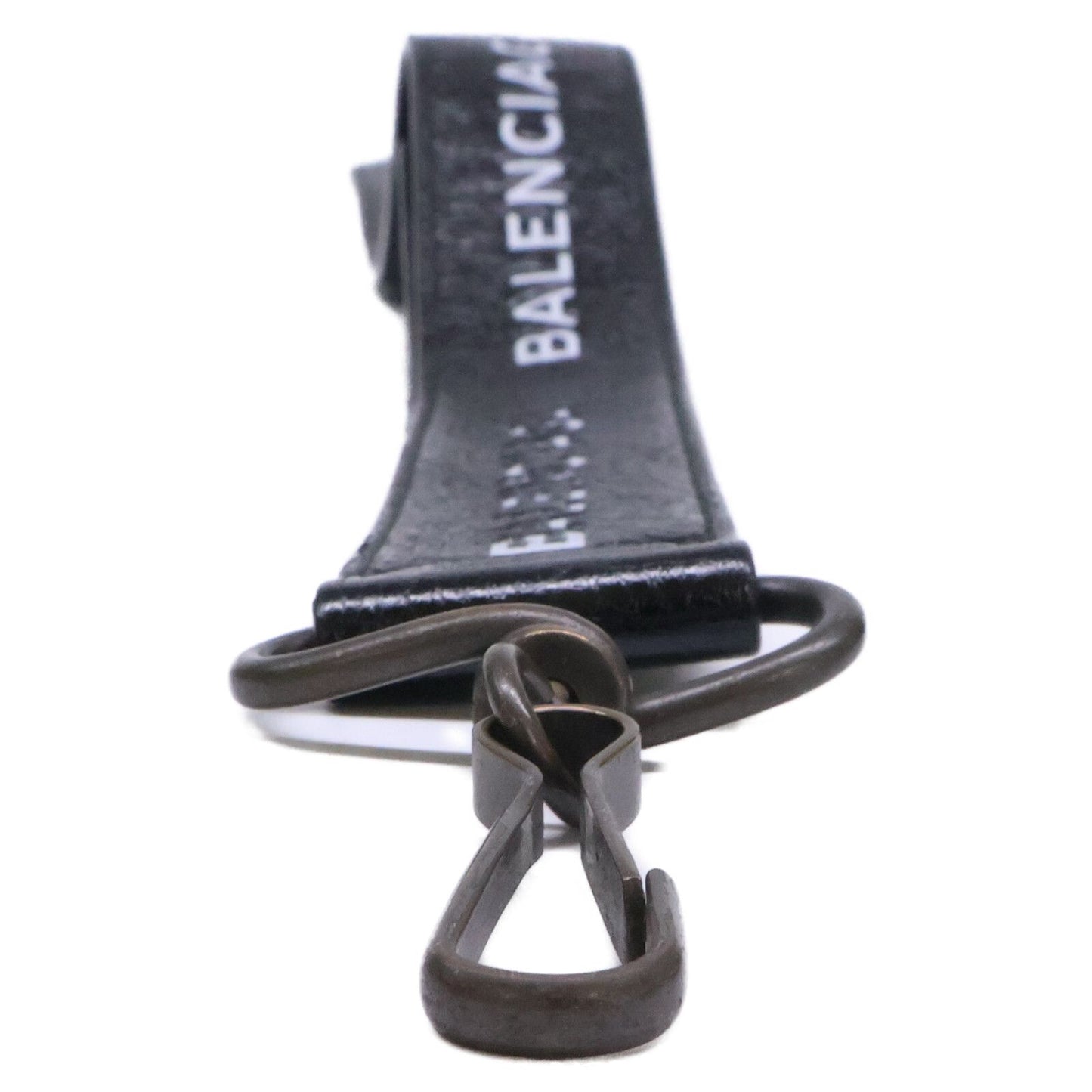 Balenciaga Logo Keyring Leather Lanyard Strap Key Holder — view 3