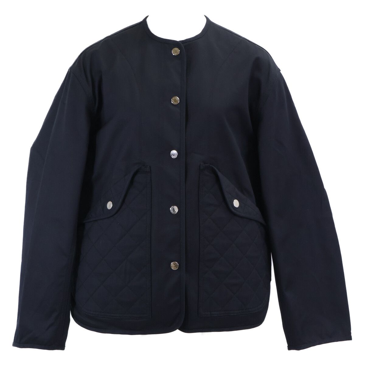 Hermes Series Button Quilted Collarless Jacket 34