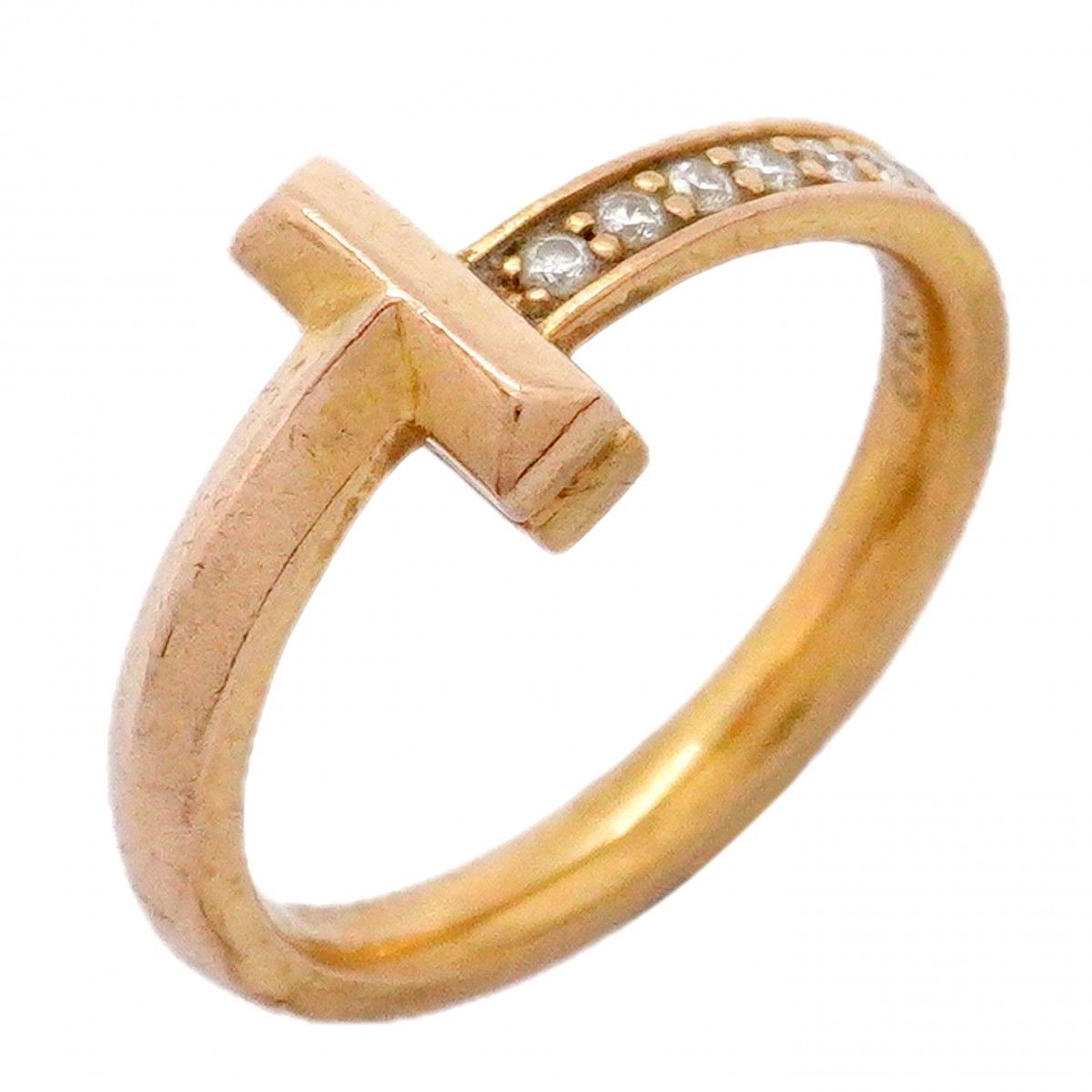Tiffany & Co Ring T One 18k Pink Gold Diamond