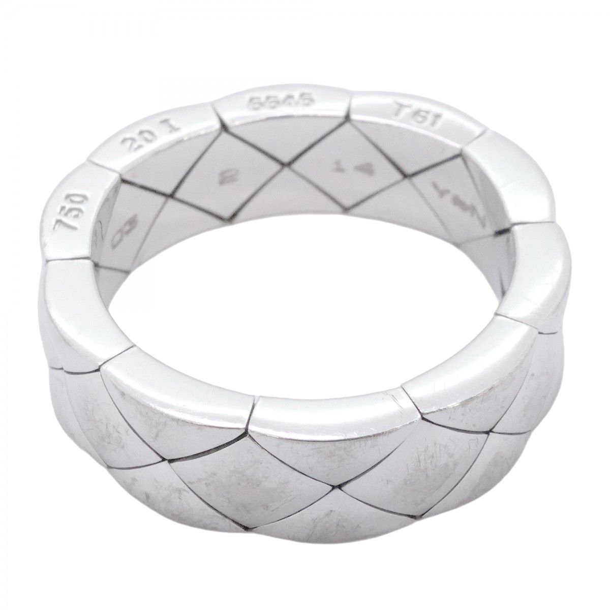 Chanel Ring Quilted 18k White Gold