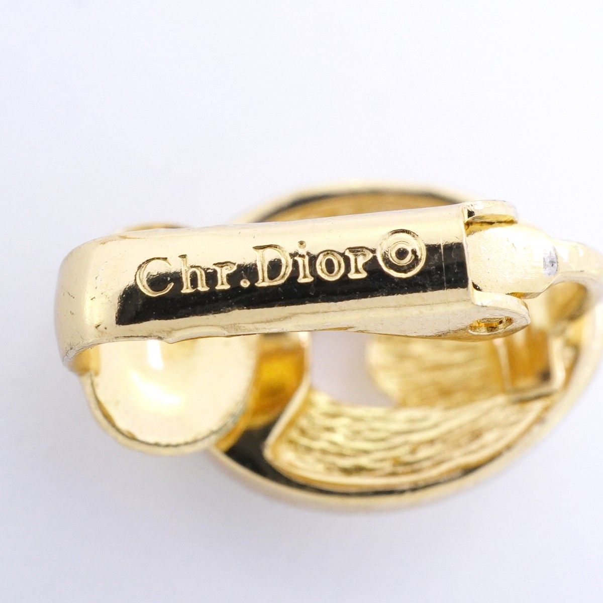 Dior Earrings Gold Plated Rhinestone — view 4