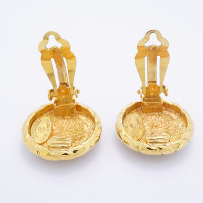 Chanel Earrings Vintage CC Logo Round — view 8
