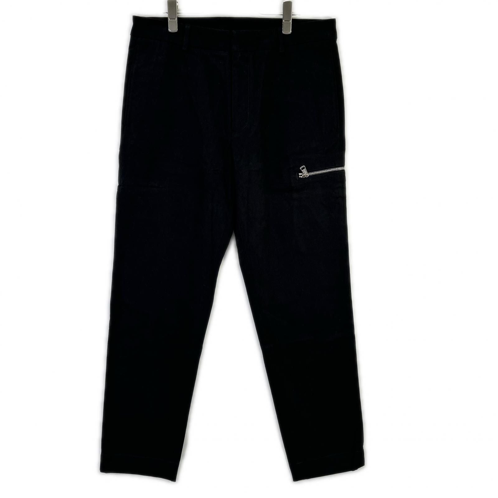 Moncler Black Trousers Embossed Logo Chino Pants 48