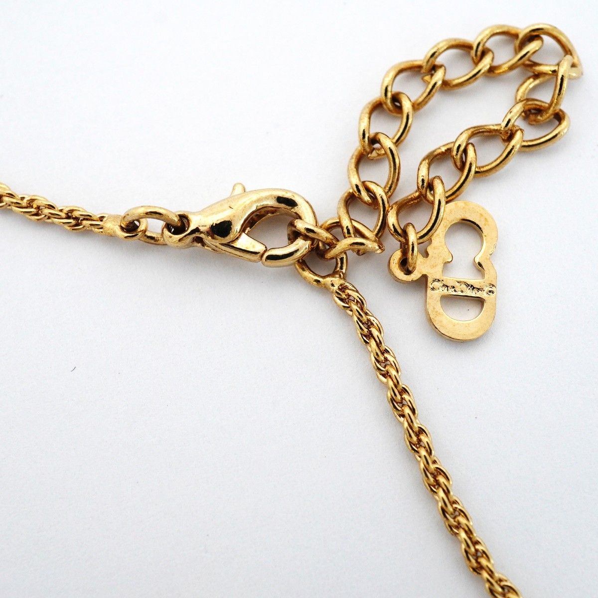 Dior Necklace CD Logo Gold Plated Rhinestone — view 4