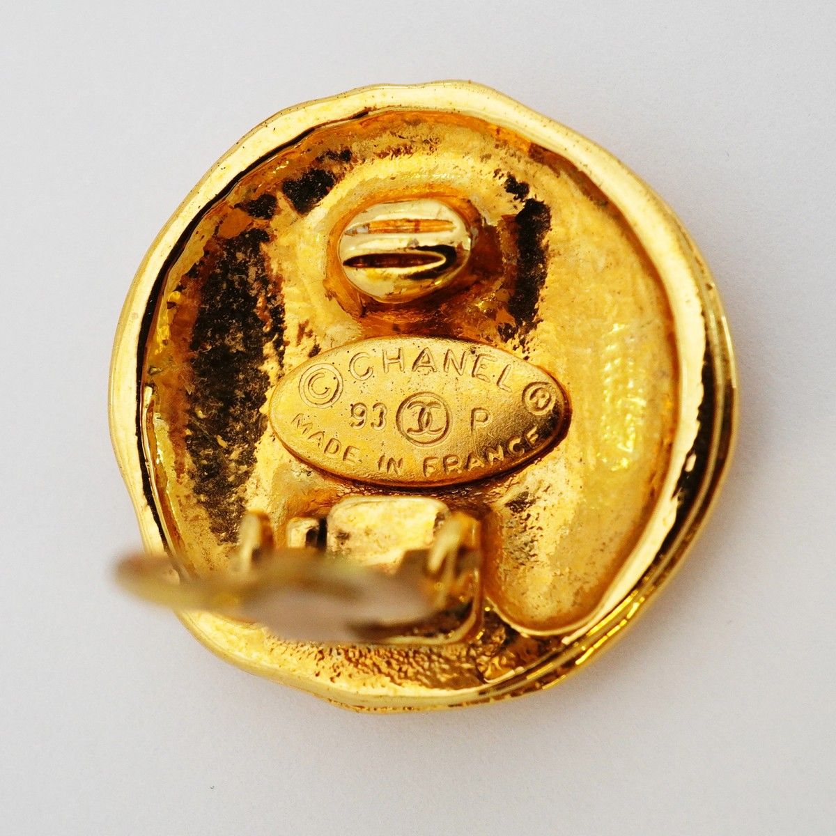 Chanel Earrings Vintage CC Logo Gold Plated — view 4