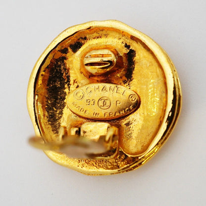 Chanel Earrings Vintage CC Logo Gold Plated — view 4