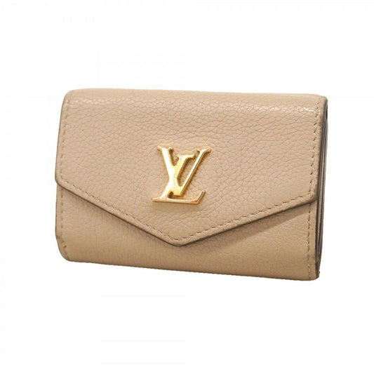 Louis Vuitton Trifold Wallet Calf Portefeuille Lock Mini Gray