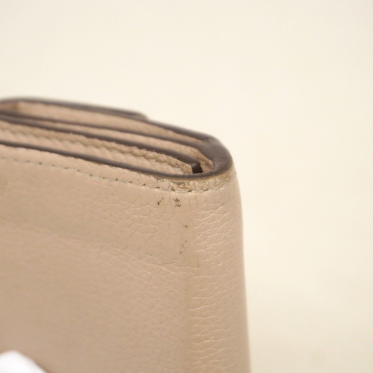 Louis Vuitton Trifold Wallet Calf Portefeuille Lock Mini Gray — view 9