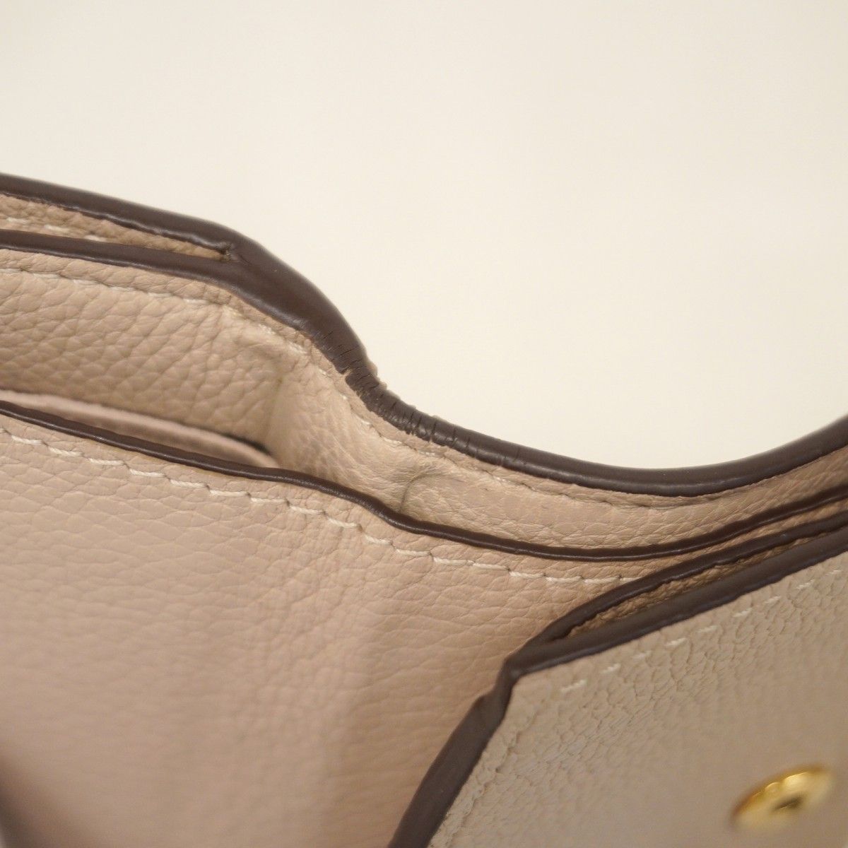 Louis Vuitton Trifold Wallet Calf Portefeuille Lock Mini Gray — view 6