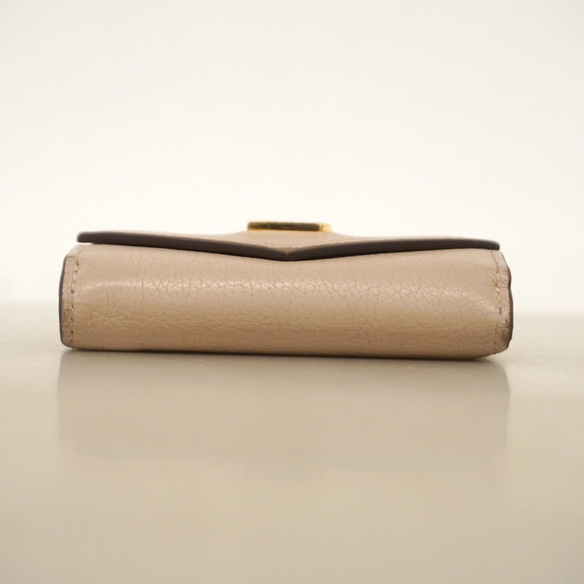 Louis Vuitton Trifold Wallet Calf Portefeuille Lock Mini Gray — view 3