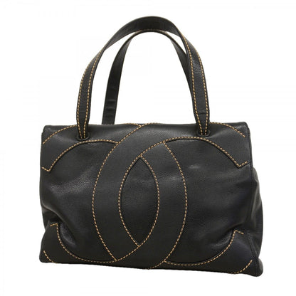 Chanel Tote Wild Stitch Caviar Leather Black Gold