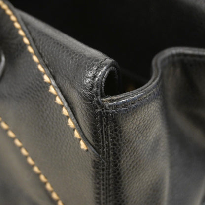 Chanel Tote Wild Stitch Caviar Leather Black Gold — view 7