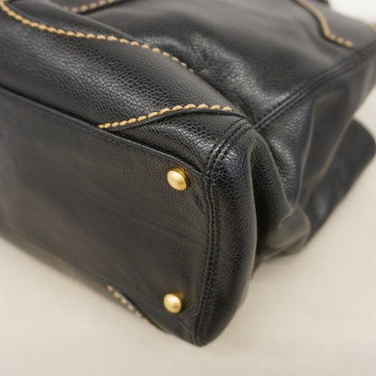 Chanel Tote Wild Stitch Caviar Leather Black Gold — view 8