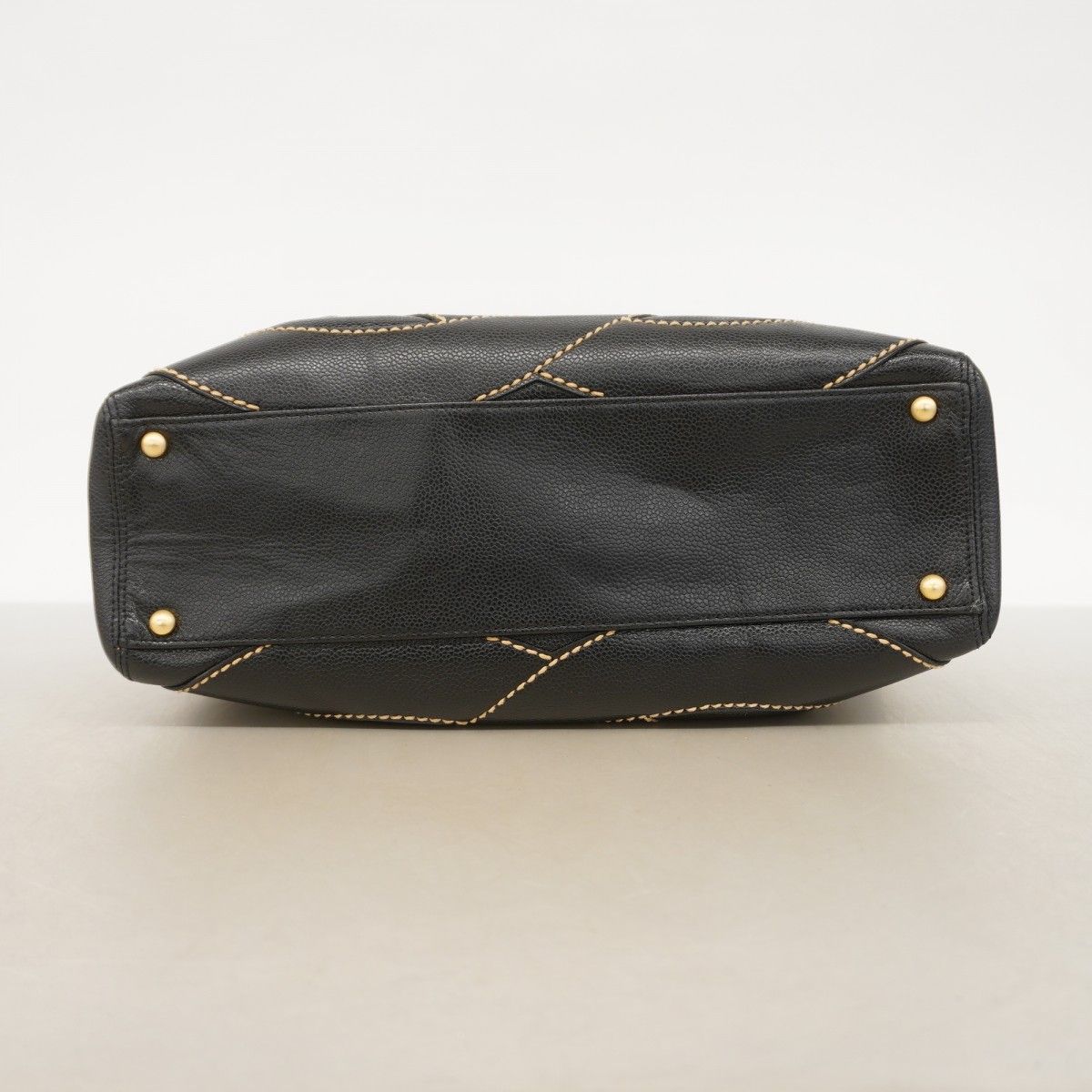 Chanel Tote Wild Stitch Caviar Leather Black Gold — view 3