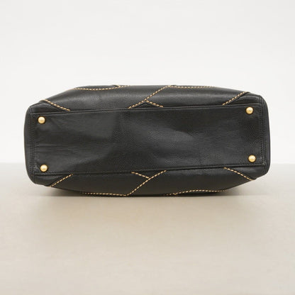 Chanel Tote Wild Stitch Caviar Leather Black Gold — view 3