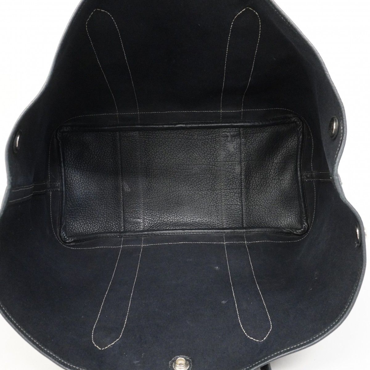 Hermes Tote Garden Party PM Toile Officier Black Silver — view 4